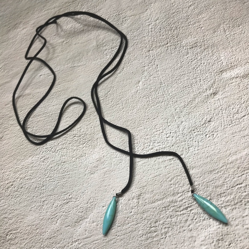 ⚜️[𝟯/$𝟭𝟴]⚜️Black Long Suede Simple Necklace NEW - Picture 5 of 10
